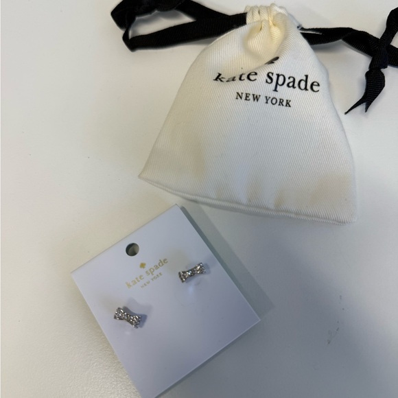 kate spade Accessories - Kate Spade Sparkling Silver Bow Studs